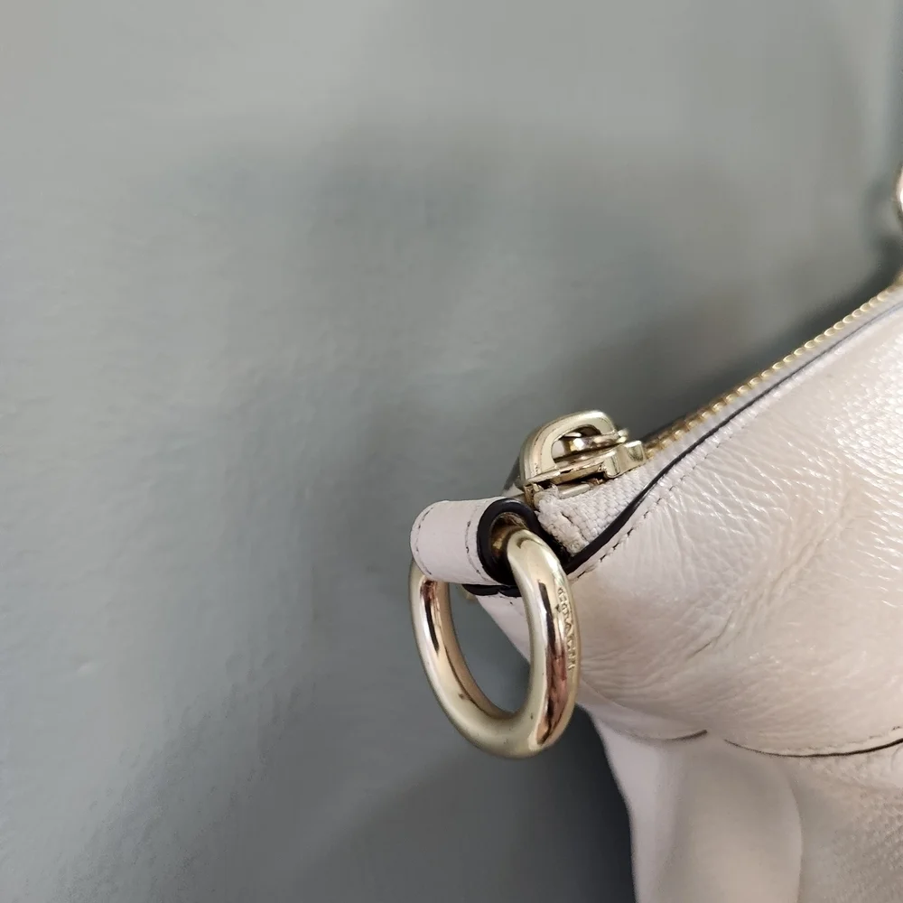 Coach Ivory Leather Tote with Gold Accents